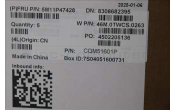 Lenovo 5M11P47428 C-Cover with keyboard, Switzerland, Backlight, UK