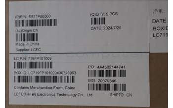 Lenovo 5M11P68360 C-Cover with keyboard, Slovenian, Black, Backlight, UK