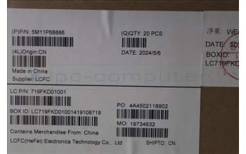 Lenovo 5M11P68886 X13YG5 Fingerprint Reader with Bracket,Grey