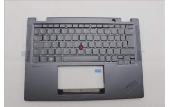 Lenovo 5M11P68938 C-Cover with keyboard, German, Grey, Backlight, UK