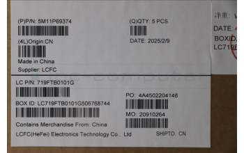 Lenovo 5M11P69374 C-Cover with keyboard, Arabic, Black, Backlight, US