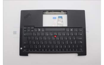 Lenovo 5M11Q54132 C-Cover with keyboard, Icelandic, Black, Backlight, WWAN, UK