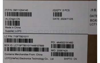 Lenovo 5M11Q54140 C-Cover with keyboard, Italian, Black, Backlight, WWAN, UK