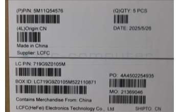 Lenovo 5M11Q54576 C-Cover with keyboard, German, Black, Backlight, UK