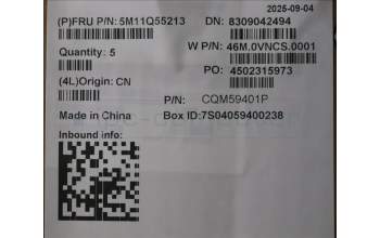 Lenovo 5M11Q55213 C-Cover with keyboard, Arabic, Luna Grey, Non-Backlight, No World Face Camera, US