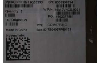 Lenovo 5M11Q55233 C-Cover with keyboard, Greek, Luna Grey, Non-Backlight, No World Face Camera, US