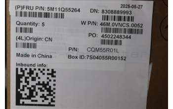 Lenovo 5M11Q55264 C-Cover with keyboard, UK English, Luna Grey, Non-Backlight, No World Face Camera, UK