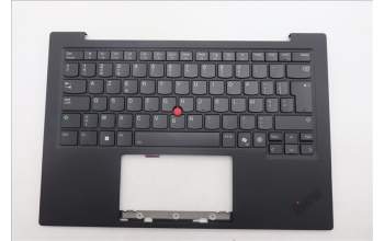 Lenovo 5M11Q56040 C-Cover with keyboard, Belgian, Deep Black, FingerPrint Reader, WWAN, UK