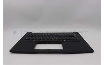 Lenovo 5M11Q60617 C-Cover with keyboard, German, Black, Backlight, UK