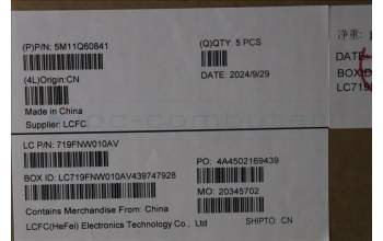 Lenovo 5M11Q60841 C-Cover with keyboard, Norwegian, Black, Backlight, UK