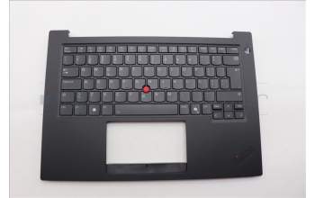 Lenovo 5M11Q60849 C-Cover with keyboard, Portuguese, Black, Backlight, Smart Card Reader, UK