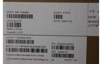 Lenovo 5M11Q60861 C-Cover with keyboard, Spanish, Black, Backlight, Smart Card Reader, UK