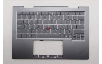 Lenovo 5M11R38857 C-Cover with keyboard, USA English, Luna Grey, FingerPrint Reader, WLAN, US
