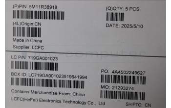 Lenovo 5M11R38918 C-Cover with keyboard, Arabic, Luna Grey, FingerPrint Reader, WLAN, US