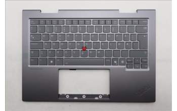 Lenovo 5M11R38962 C-Cover with keyboard, Norwegian, Luna Grey, FingerPrint Reader, WLAN, UK