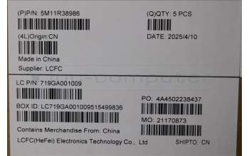 Lenovo 5M11R38986 C-Cover with keyboard, UK English, Luna Grey, FingerPrint Reader, WLAN, UK