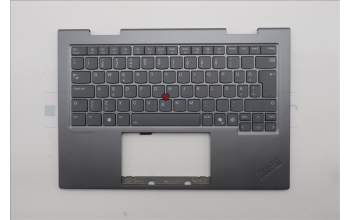Lenovo 5M11R39418 C-Cover with keyboard, Estonian, Luna Grey, FingerPrint Reader, WWAN, UK