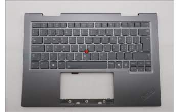 Lenovo 5M11R39462 C-Cover with keyboard, Switzerland, Luna Grey, FingerPrint Reader, WWAN, UK