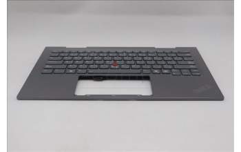 Lenovo 5M11R39479 C-Cover with keyboard, Arabic, Luna Grey, FingerPrint Reader, WWAN, US