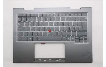 Lenovo 5M11R39491 C-Cover with keyboard, Danish, Luna Grey, FingerPrint Reader, WWAN, UK