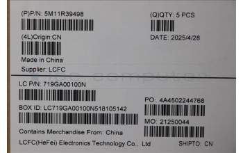 Lenovo 5M11R39498 C-Cover with keyboard, US English Euro, Luna Grey, FingerPrint Reader, WWAN, US