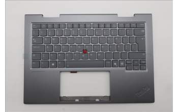 Lenovo 5M11R39529 C-Cover with keyboard, Portuguese, Luna Grey, FingerPrint Reader, WWAN, UK