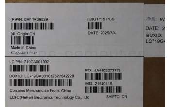 Lenovo 5M11R39529 C-Cover with keyboard, Portuguese, Luna Grey, FingerPrint Reader, WWAN, UK