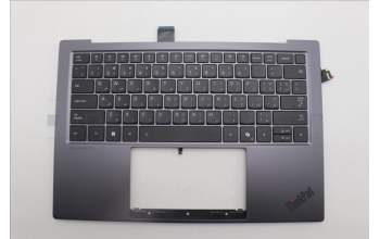 Lenovo 5M11R87927 C-Cover with keyboard, Arabic, Black/Grey, FingerPrint Reader, WLAN, US