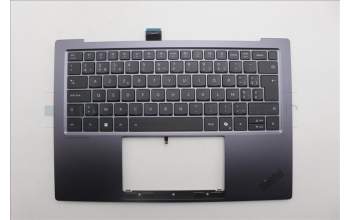 Lenovo 5M11R87928 C-Cover with keyboard, Belgian, Black/Grey, FingerPrint Reader, WLAN, UK