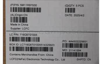 Lenovo 5M11R87930 C-Cover with keyboard, Bulgarian, Black/Grey, FingerPrint Reader, WLAN, UK