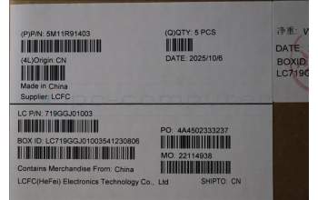 Lenovo 5M11R91403 C-Cover with keyboard, Arabic, Grey, Backlight, FingerPrint Reader, US