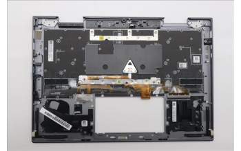 Lenovo 5M11R91453 C-Cover with keyboard, Russian, Grey, Backlight, FingerPrint Reader, US