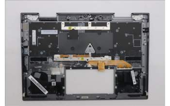 Lenovo 5M11R91458 C-Cover with keyboard, Spanish, Grey, Backlight, FingerPrint Reader, UK