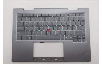 Lenovo 5M11R91478 C-Cover with keyboard, Arabic, Grey, Backlight, FingerPrint Reader, WWAN, US
