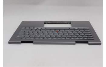 Lenovo 5M11R91479 C-Cover with keyboard, Belgian, Grey, Backlight, FingerPrint Reader, WWAN, UK