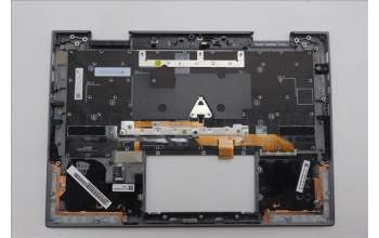Lenovo 5M11R91502 C-Cover with keyboard, German, Grey, Backlight, FingerPrint Reader, WWAN, UK