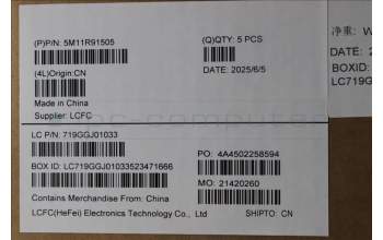 Lenovo 5M11R91505 C-Cover with keyboard, Hebrew, Grey, Backlight, FingerPrint Reader, WWAN, US