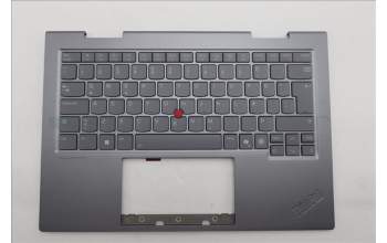 Lenovo 5M11R91510 C-Cover with keyboard, Icelandic, Grey, Backlight, FingerPrint Reader, WWAN, UK