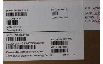 Lenovo 5M11R91511 C-Cover with keyboard, Italian, Grey, Backlight, FingerPrint Reader, WWAN, UK