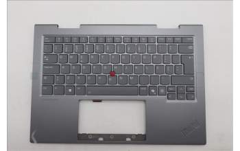 Lenovo 5M11R91525 C-Cover with keyboard, Portuguese, Grey, Backlight, FingerPrint Reader, WWAN, UK