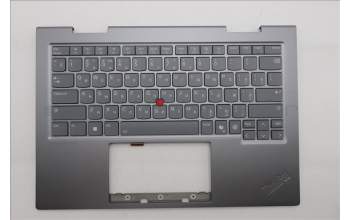 Lenovo 5M11R91527 C-Cover with keyboard, Russian, Grey, Backlight, FingerPrint Reader, WWAN, US