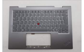 Lenovo 5M11R91541 C-Cover with keyboard, Turkish, Grey, Backlight, FingerPrint Reader, WWAN, UK