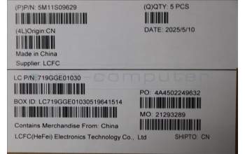 Lenovo 5M11S09629 C-Cover with keyboard, German, Black, Backlight, WWAN, UK