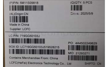 Lenovo 5M11S09818 C-Cover with keyboard, Nordic, Black, Backlight, UK