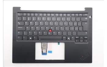 Lenovo 5M11S09820 C-Cover with keyboard, Switzerland, Black, Backlight, UK