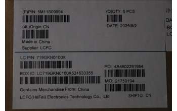 Lenovo 5M11S09994 C-Cover with keyboard, Italian, Black, Backlight, UK