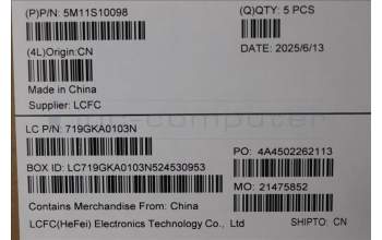 Lenovo 5M11S10098 C-Cover with keyboard, Danish, Black, UK