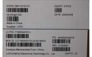 Lenovo 5M11S10173 C-Cover with keyboard, Spanish, Black, Backlight, UK