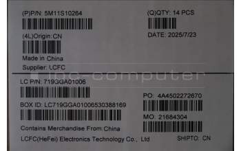 Lenovo 5M11S10264 Lenovo LCD Module, 14\", WUXGA, Touch, Anti-Glare, IPS, 500nit, 100%SRGB, W/8MP+IR Camera