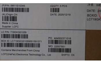 Lenovo 5M11S10345 C-Cover with keyboard, Arabic, Black, Backlight, US